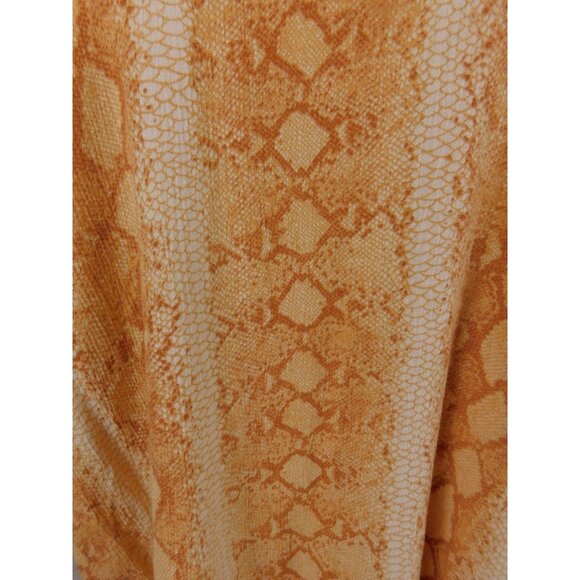 Lane Bryant Shirt Womens 24 Orange Snake Print Ruffle Sleeve Scoop Neck Plus - Picture 4 of 12
